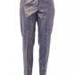 Chic Metallic-Effect Straight-Leg Trousers