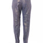 Chic Metallic-Effect Straight-Leg Trousers