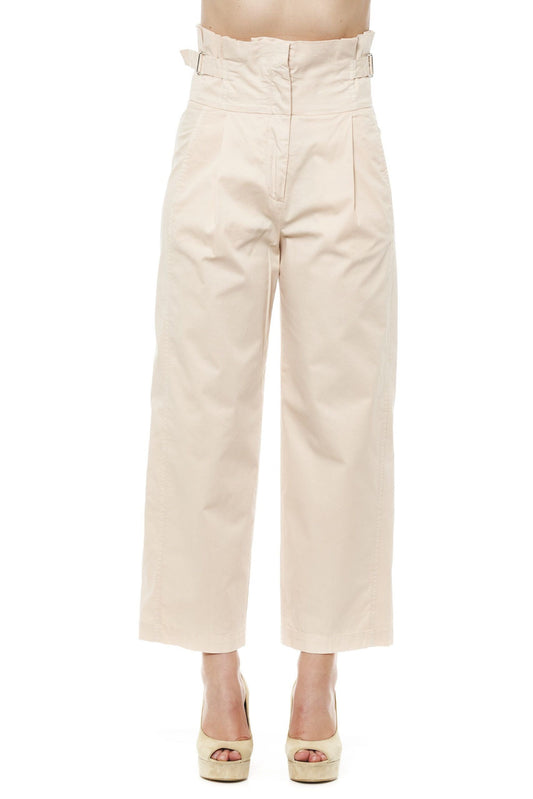 Elegant Beige Straight-Leg Palazzo Trousers