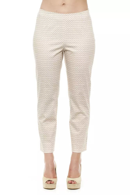 Elegant High-Waist Geometric Piquet Pants