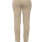 Chic Beige Slim Fit Piquet Pants with Side Zip