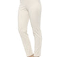 Chic Beige Slim-Fit Piquet Pants