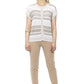 Beige High Waist Slim Fit Cotton Piquet Pants