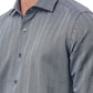 Elegant Gray Slim Fit French Collar Shirt