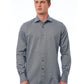 Elegant Gray Slim Fit French Collar Shirt