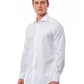 Elegant White Slim Fit French Collar Shirt