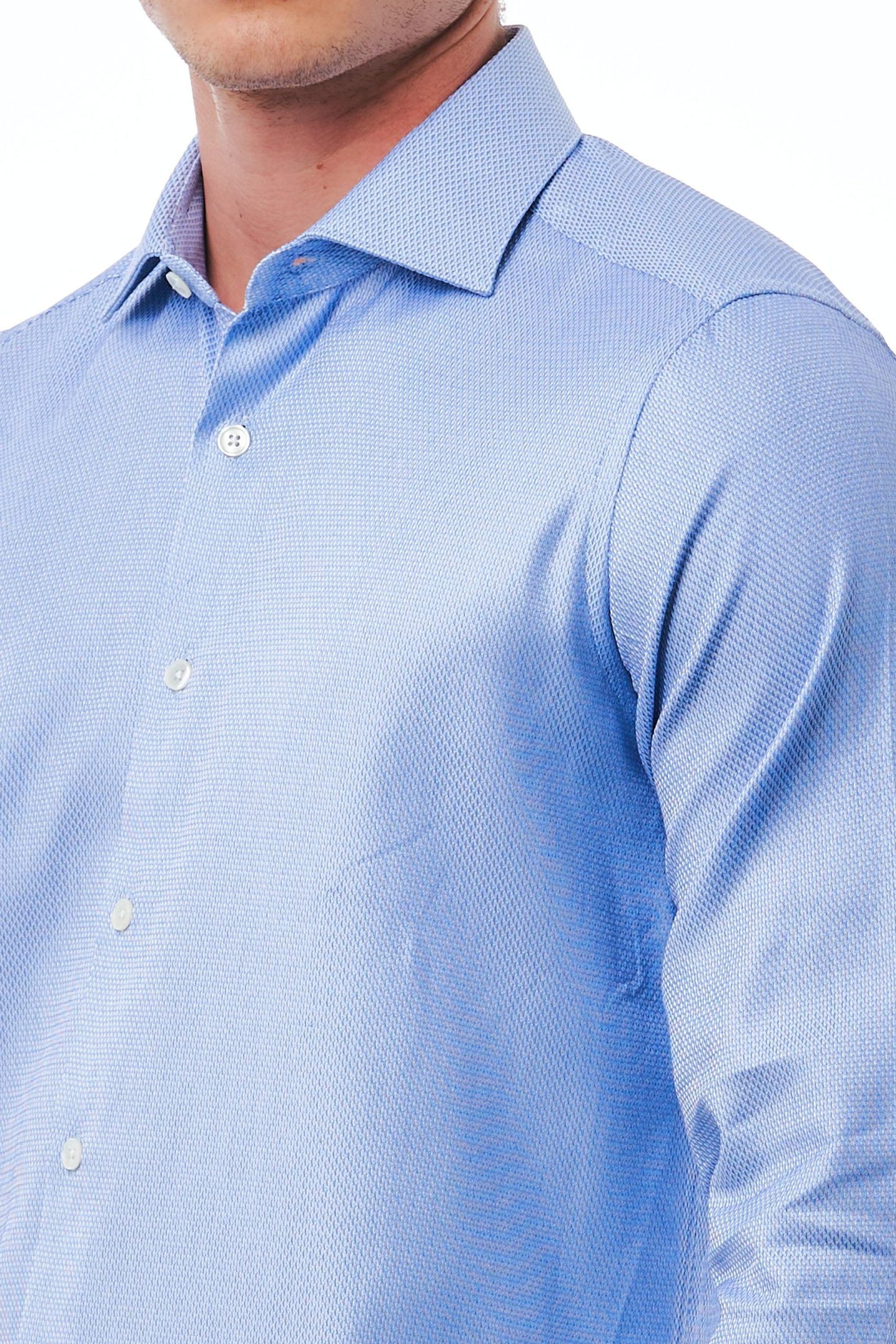Elegant Slim Fit Light-Blue Shirt