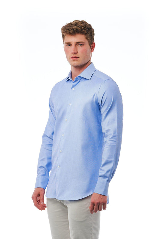 Elegant Slim Fit Light-Blue Shirt