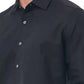 Elegant Black Cotton Italian Collar Shirt