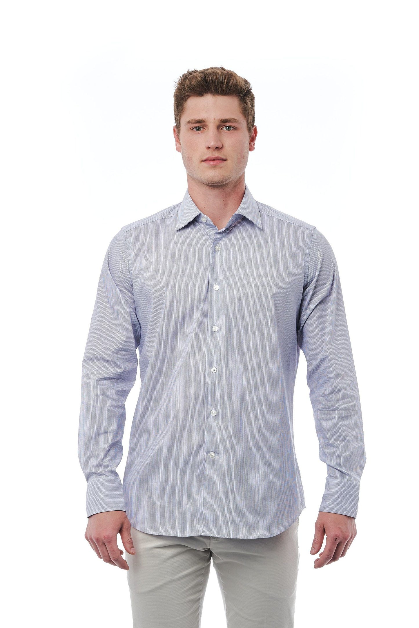 Elegant Italian Collar Regular Fit Men's Shirt