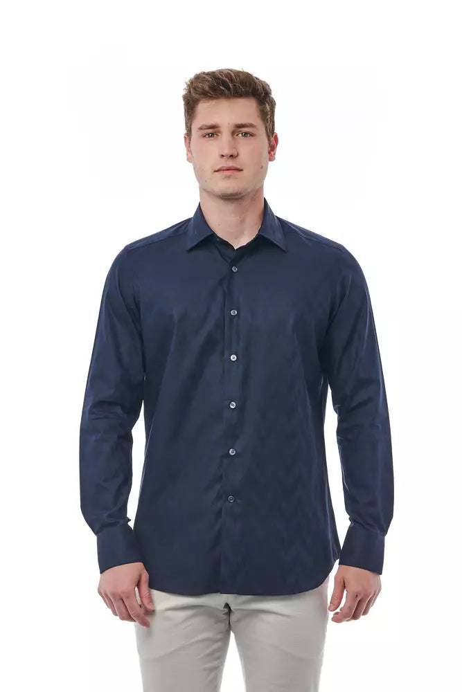 Elegant Italian Collar Cotton Shirt