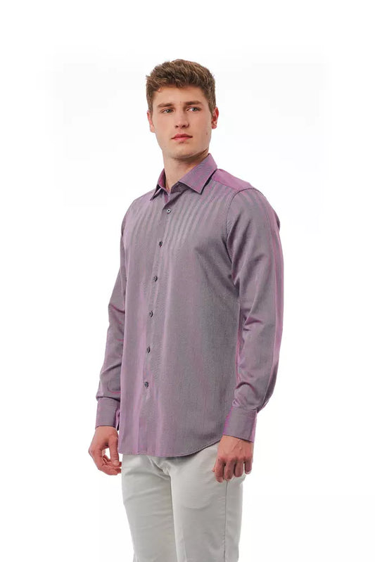 Elegant Burgundy Italian Collar Shirt