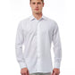 Elegant White Italian Collar Cotton Shirt