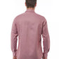 Elegant Red Cotton Italian Collar Shirt