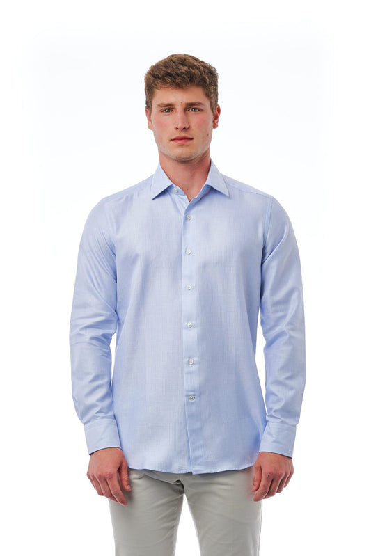 Elegant Light-Blue Cotton Shirt for Men