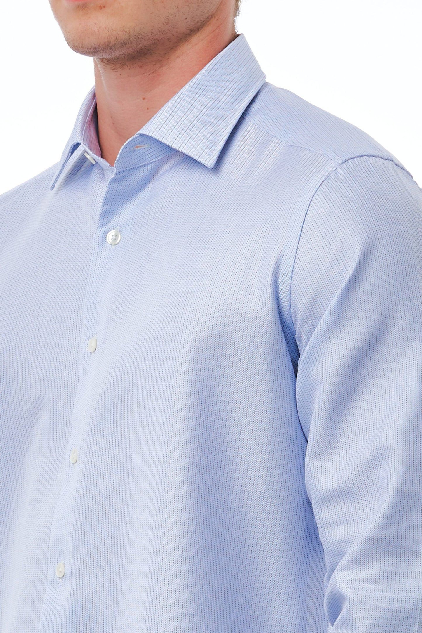 Elegant Light-Blue Cotton Shirt for Men