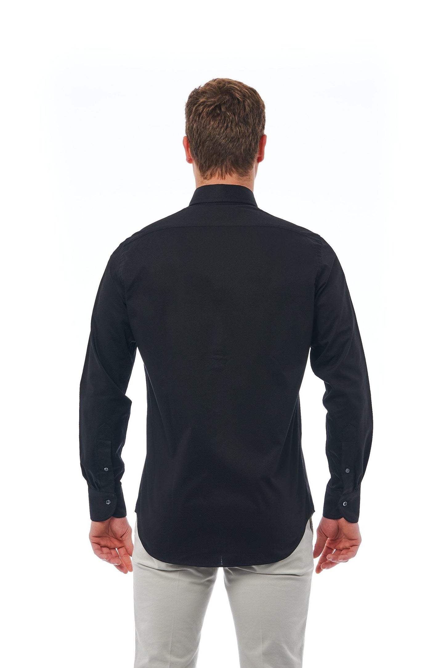Elegant Black Cotton Button-Down Shirt