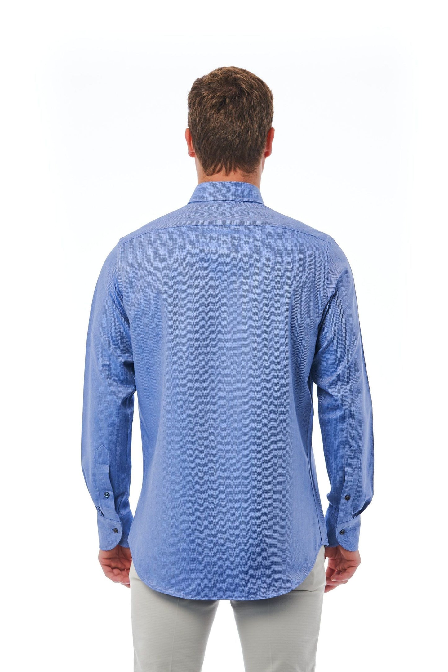 Elegant Blue Cotton Button-Down Shirt