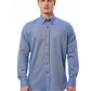 Elegant Blue Cotton Button-Down Shirt