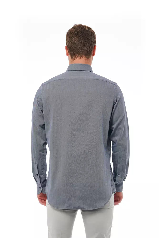 Elegant Cotton Regular Fit Blue Shirt