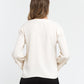 Elegant White V-Neck Blouse with Cady Detailing
