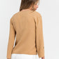 Elegant Beige Viscose Blend V-Neck Blouse