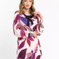 Elegant Straight-Cut Wool Dress with Pop Art Print