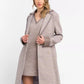 Chic Beige Cotton Kimono Coat with Contrasting Accents
