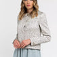 Elegant Jacquard Cotton Blend Blazer