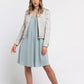 Elegant Jacquard Cotton Blend Blazer
