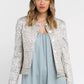 Elegant Jacquard Cotton Blend Blazer