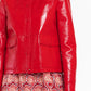 Chic Red Faux Leather Jacket