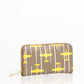 Elegant Striped Leather Zip Wallet