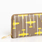 Elegant Striped Leather Zip Wallet