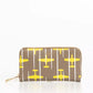 Elegant Striped Leather Zip Wallet
