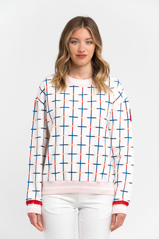 Elegant Oversized Striped Sweatshirt