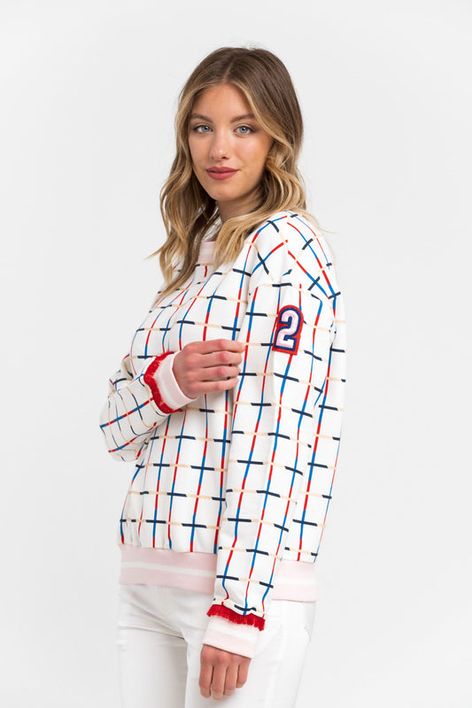 Elegant Oversized Striped Sweatshirt