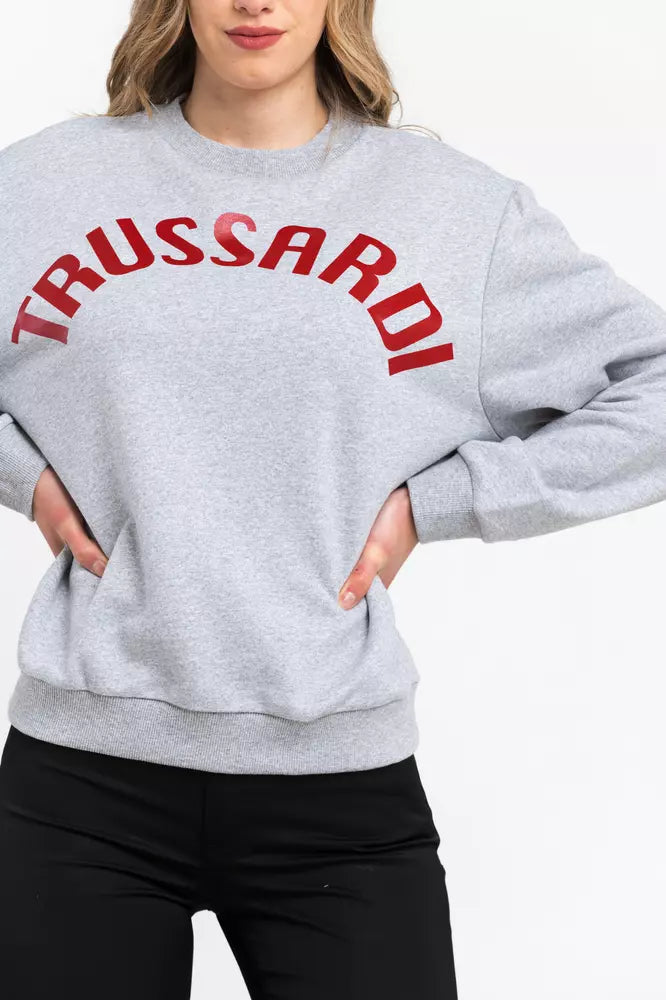 Oversized Round-Neck Cotton Blend Sweatshirt