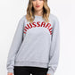 Oversized Round-Neck Cotton Blend Sweatshirt