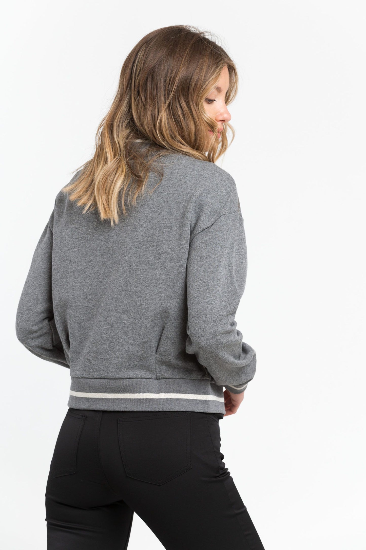 Elegant Oversized Round-Neck Cotton Sweatshirt