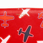 Chic Airplane Print Red Leather Wallet