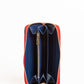 Chic Airplane Print Red Leather Wallet