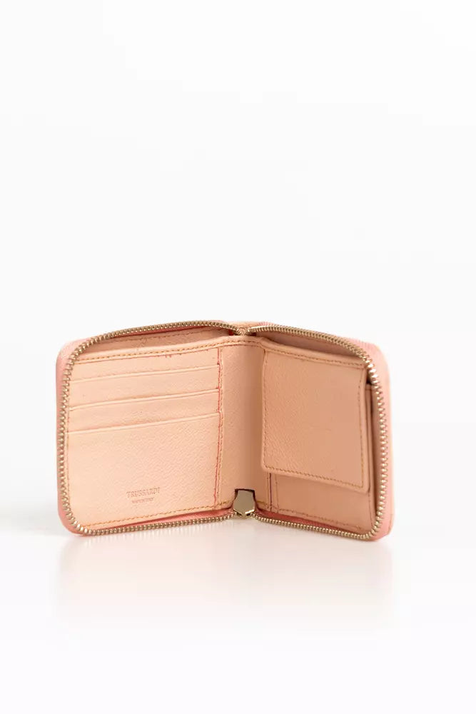 Elegant Pink Leather Medium Wallet