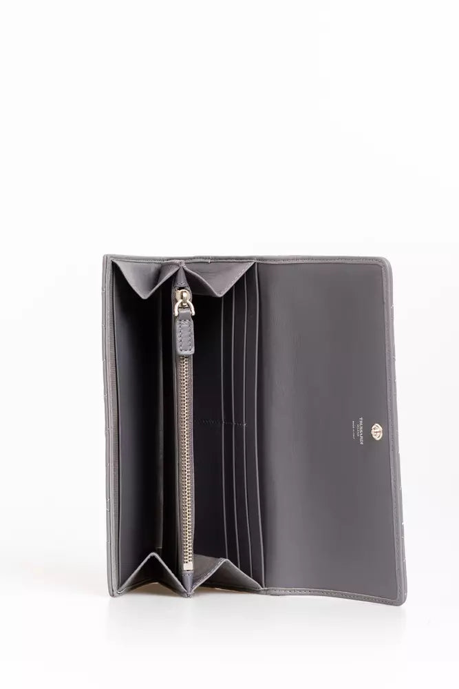 Elegant Gray Geometric Nappa Wallet