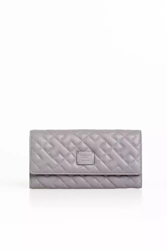 Elegant Gray Geometric Nappa Wallet