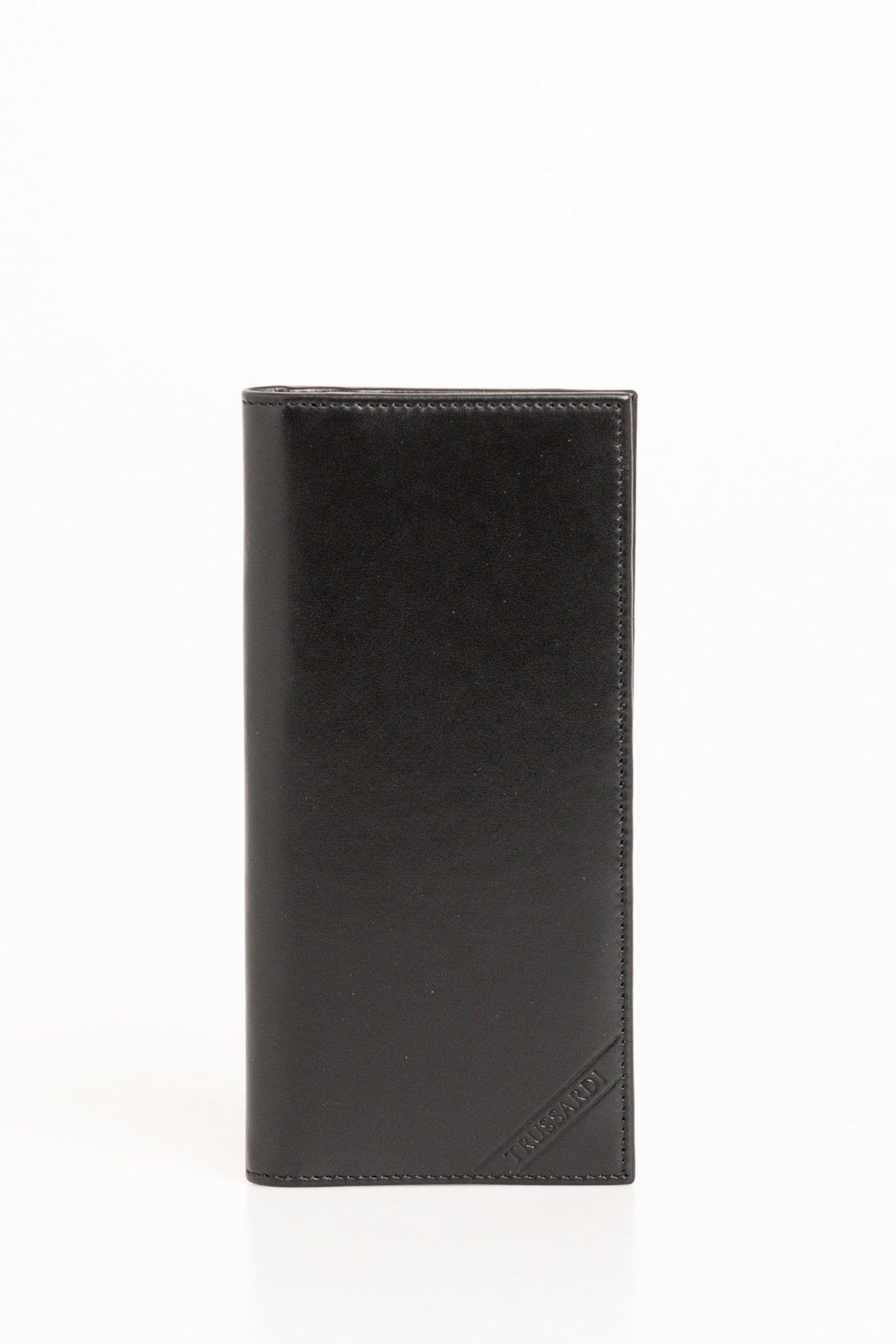 Sophisticated Crepe Leather Vertical Wallet