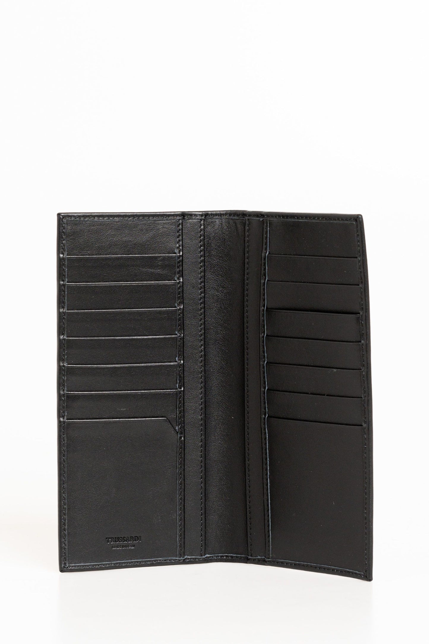 Sophisticated Crepe Leather Vertical Wallet