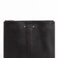 Elegant Black Leather Pocket Clutch Bag