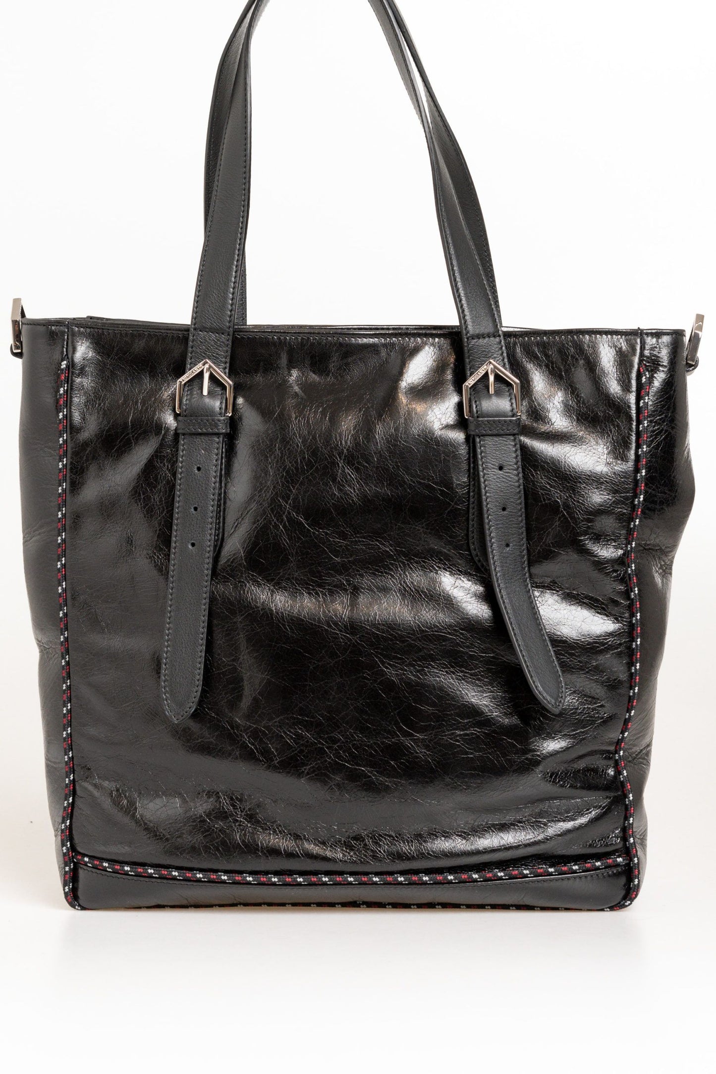 Sleek Black Leather Shoulder Bag