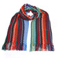 Geometric Fringe Scarf in Bright Multicolor